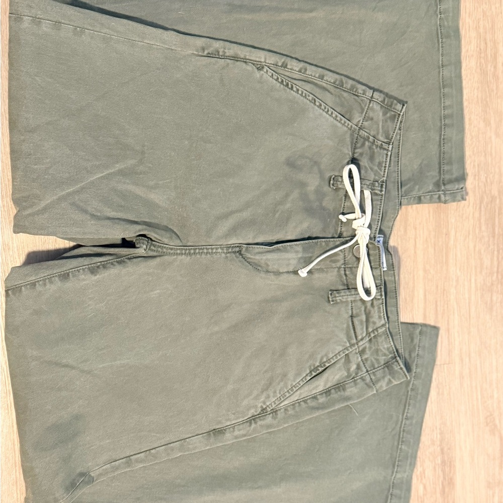 PAIGE Ari Drawstring wide leg pant-Vintage Ivy Green